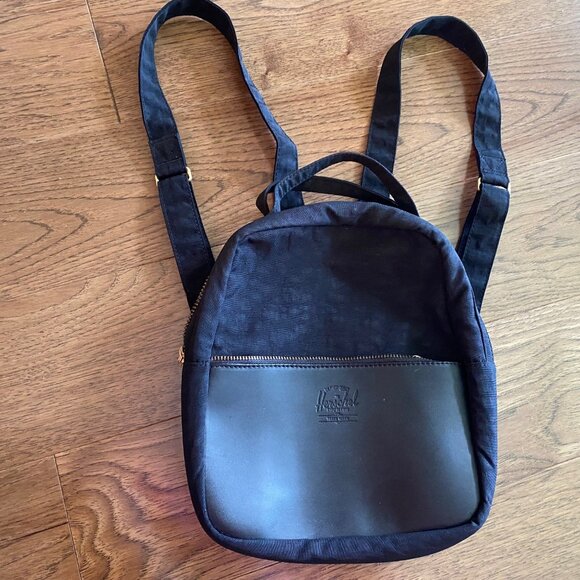 Sac à dos (Backpack) mini noir 2 cuir et nylon - Picture 1 of 6